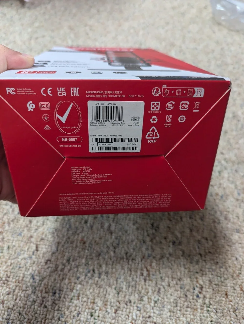Hyperx QuadCast USB Streaming Microphone in Red and Black